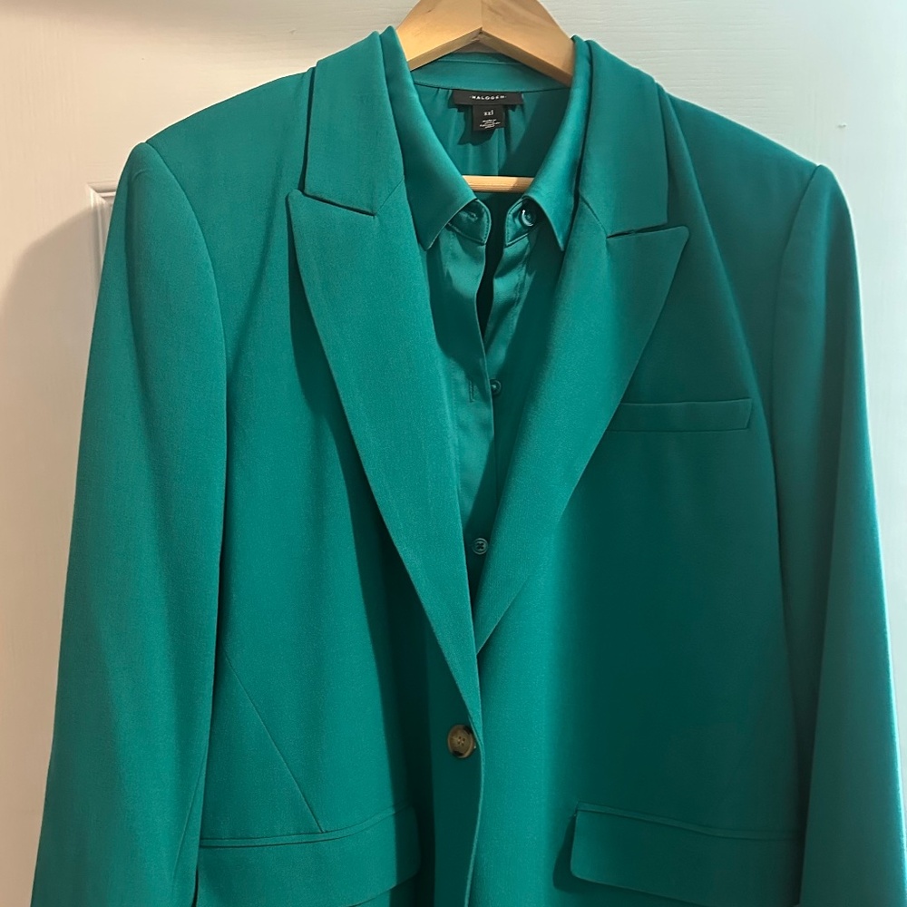 Blazer & Matching Satin Shirt
